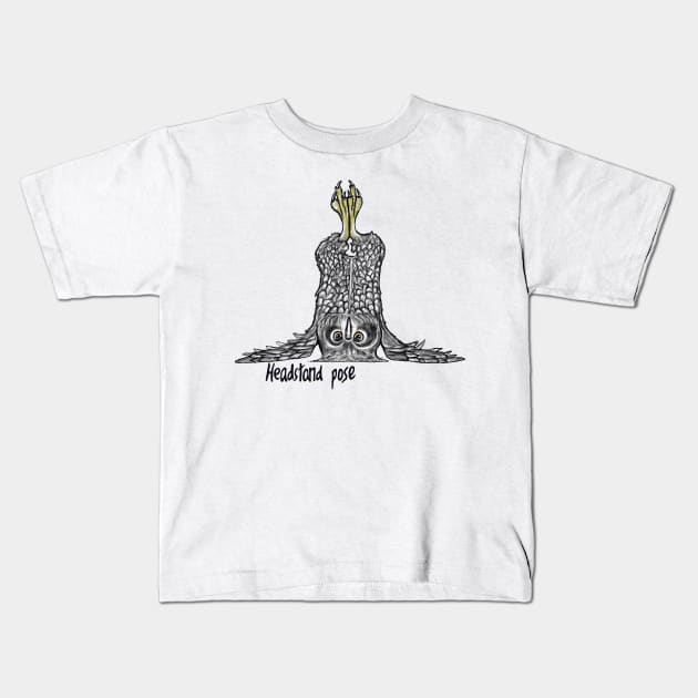 Headstand Pose Kids T-Shirt by msmart